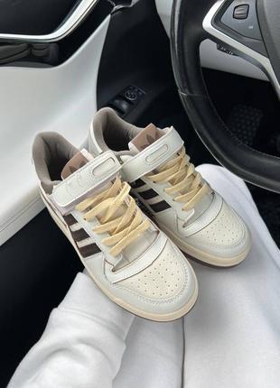 Женские кроссовки adidas forum white brown3 фото