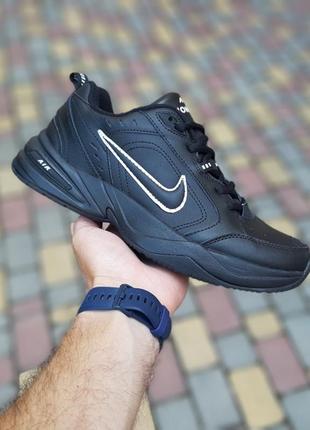 Теплые зимние мужские кроссовки nike air monarch черные с белым термо на флисе зимние кроссовки нак