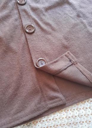 Стильная трикотажная юбка на пуговицах в рубчик boohoo5 фото