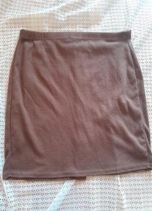 Стильная трикотажная юбка на пуговицах в рубчик boohoo7 фото