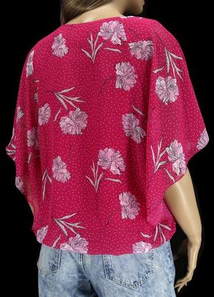 Новая(сток) оригинальная малиновая блузка "george" с цветочным принтом. размер uk12/eur40.5 фото