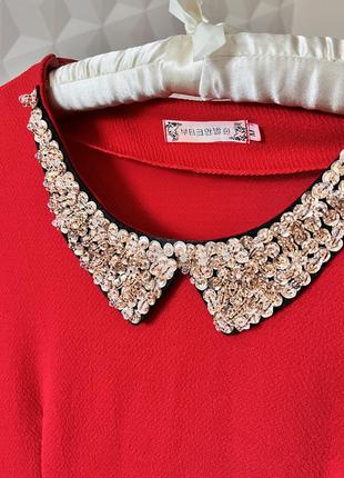 Блуза блузка кофточка кофта червона святкова ошатна3 фото