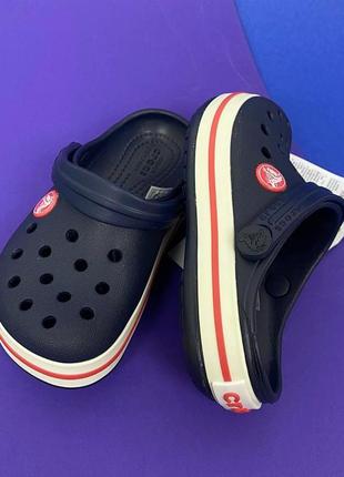 Уцінка дитячі крокси сабо crocs crocband navy original сині