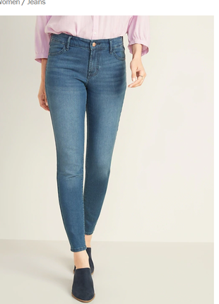 Скинни джинсы облегающие слим средняя посадка узкие стрейчевые тянутся