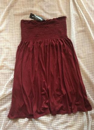 Платье юбка трансформер винного цвета buzy collection2 фото