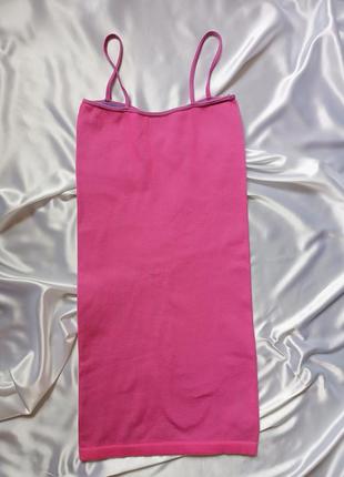 Трендовое платье в рубчик имитация корсета prettylittlething s 36 розовое4 фото