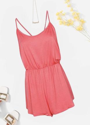 Ромпер комбинезон с шортиками коралловый - boohoo ® оригинал s-m-l3 фото
