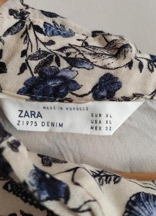 Платье миди zara с цветочным принтом6 фото