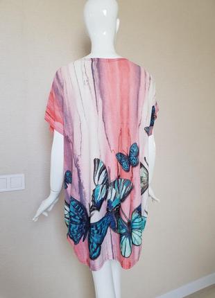 Красивая трикотажная блуза в бабочки батал m2k paris5 фото