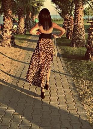 Платье платье шифон леопардовое платье в вечернее вечернее коктельное2 фото