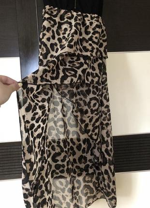Платье платье шифон леопардовое платье в вечернее вечернее коктельное5 фото