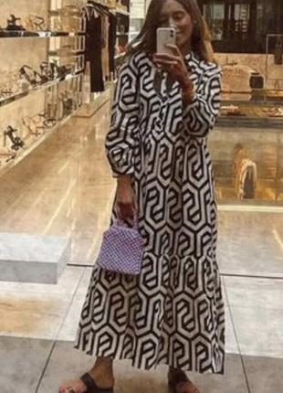 Гламурна довга сукня плаття в трендовий принт в стилі бренду  zara