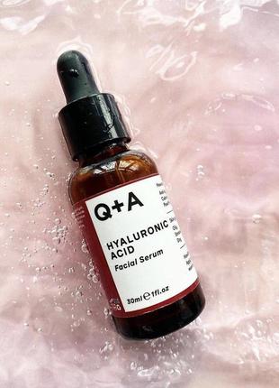 Зволожуюча сироватка для обличчя з гіалуроновою кислотою q+a -- hyaluronic acid - facial serum - 30ml