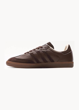 Чоловічі снікерси adidas samba vegan core brown | 37-45.