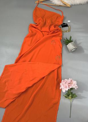 Платье яркое с разрезами внизу, на одно плечо, размер l1 фото
