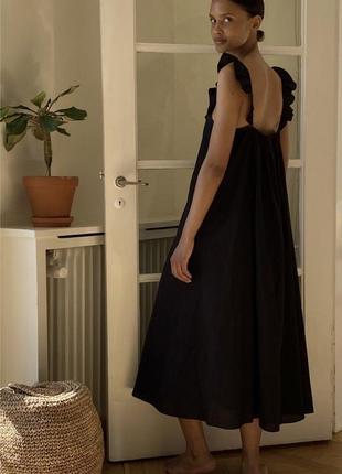 Хлопковое длинное платье сарафан h&m свободного кроя оверсайз 100% хлопок2 фото
