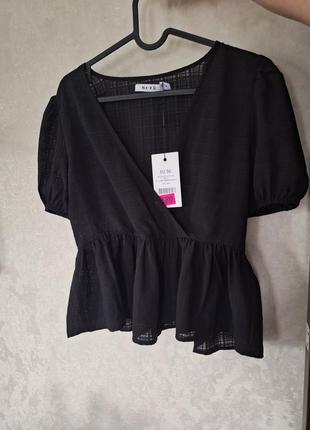 Чорна блузка баска1 фото