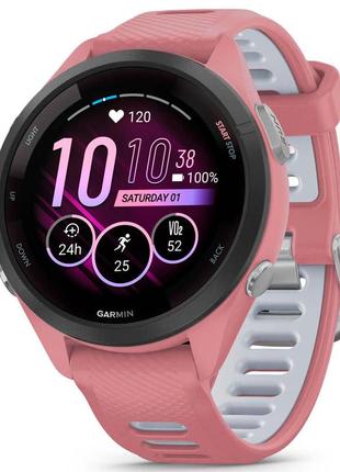 Спортивные часы garmin forerunner 265s black bezel with light pink case and light pink/whitestone si