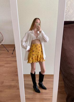 Шифоновая юбка с рюшами9 фото