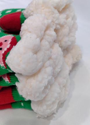 Теплые вязаные детские носки на овчинке, размер до годика (арт.5474)1 фото