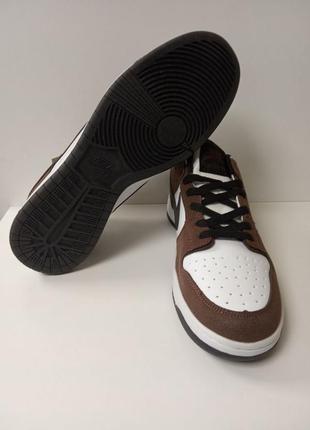 Кросівки чоловічі білі з коричневим nike т-4537 . розміри: 43;45;46.5 фото