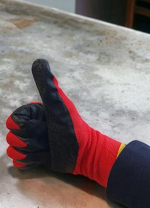 Трикотажные обливные перчатки sg-047, покрытые резиновым покрытием латекс: 13 класс,...