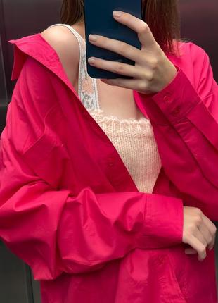 Яскрава бавовняна сорочка оверсайз