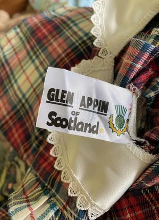 Glen appin of scotland дитяча шотландська вінтажна сукня плаття вінтаж для дівчинки з коміром в клітку клітчата на 1,5 - 2 роки літня4 фото