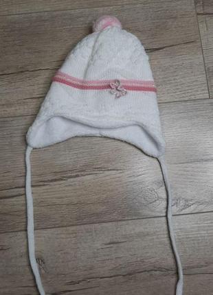 Демисезонные и зимние шапочки для девочки с рождения до 2 лет в хорошем и идеальном состоянии7 фото