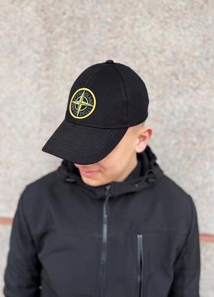 Кепка бейсболка якісна з вишитим логотипом в стилі стон stone island