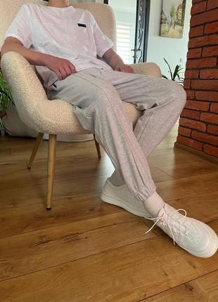 Спортивні штани сірі чоловічі літні / штани вкорочені демісезонні звужені5 фото