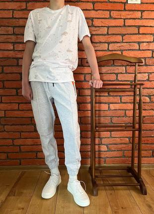 Спортивні штани сірі чоловічі літні / штани вкорочені демісезонні звужені2 фото