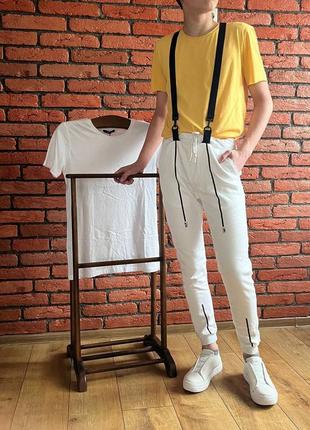 Мужские джоггеры с стропами-подтяжками/спортивные штаны повседневные молодежные3 фото