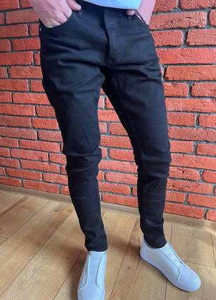 Вузькі чоловічі джинси чорного кольору (чорні), джинсові штани з класические аналог luisa spagnoli2 фото