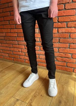 Вузькі чоловічі джинси чорного кольору (чорні), джинсові штани з класические аналог luisa spagnoli4 фото