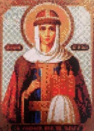 Набір алмазна мозаїка вишивка ікона святої княгині ольги на підрамнику 5d 30х40 см