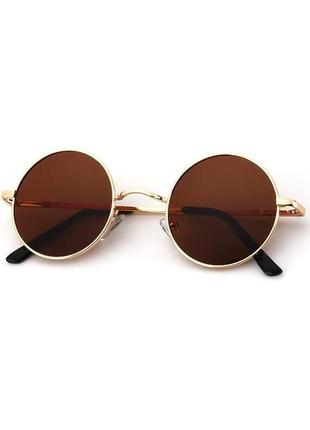 Kaliyadi солнцезащитные поляризованные очки унисекс, защита uv400. коричневая линза с золотой оправой размер м