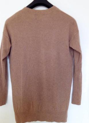 Стильный кашемировый свитер, джемпер с разрезами по бокам, оверсайз, бежевый, topshop2 фото