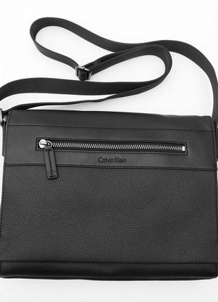 Мужская черная сумка calvin klein city messenger1 фото