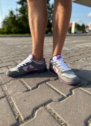 Кроссовки nike sb dunk low x otomo katsuhiro grey purple8 фото