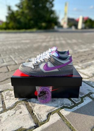 Кроссовки nike sb dunk low x otomo katsuhiro grey purple1 фото