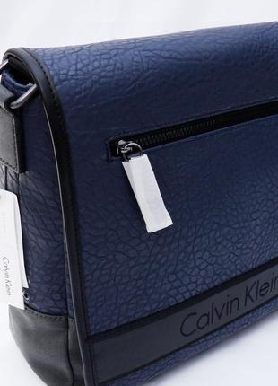 Мужская синяя сумка calvin klein messenger