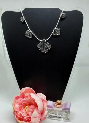 Кольє "листочки" чорна емаль кристали данія pilgrim3 фото