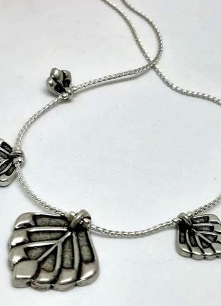 Кольє "листочки" чорна емаль кристали данія pilgrim5 фото