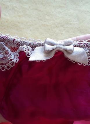Нові рожеві білі шовкові шовк трусики сліпи сітка гіпюр м/m/10/38/46 marks spencer  limited cоllection3 фото