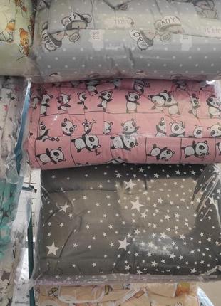 Постельный набор "эконом" бортики защита в кроватку для новорожденного9 фото