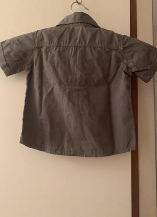 Детская брендовая хлопковая рубашечка nutmeg, размер 12-24мес 100%coton4 фото