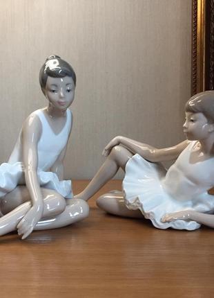 Фарфоровая статуэтка nao (by lladro) «сидящая балерина».6 фото