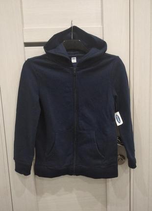 Толстовка темно-синяя кофта на молнии old navy 10-12роков