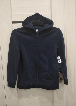 Толстовка темно-синяя кофта на молнии old navy 10-12роков